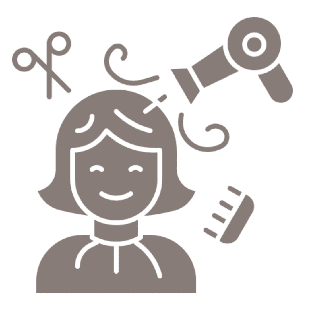 Hairdresser and styling equipment illustration