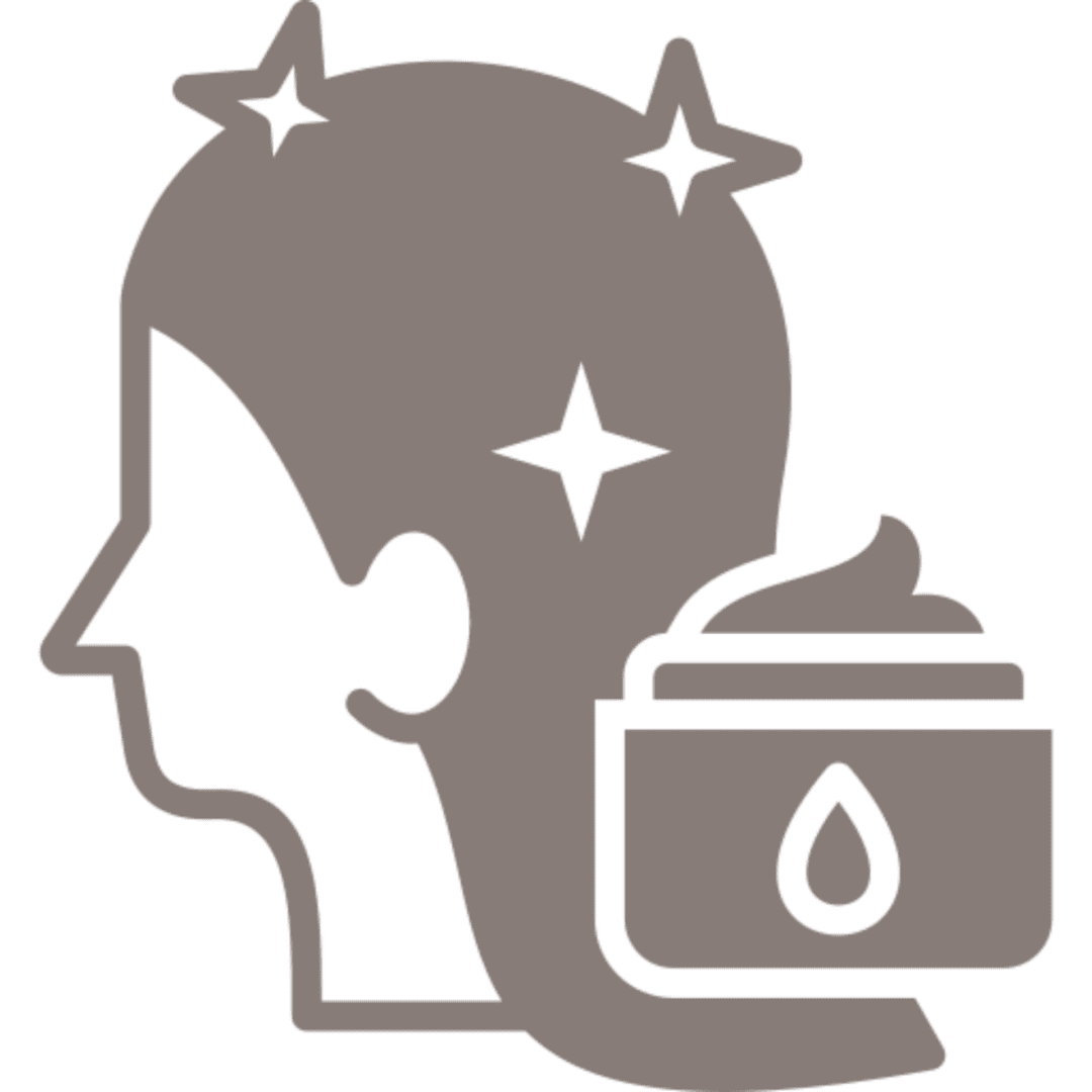Person with skincare product icon
