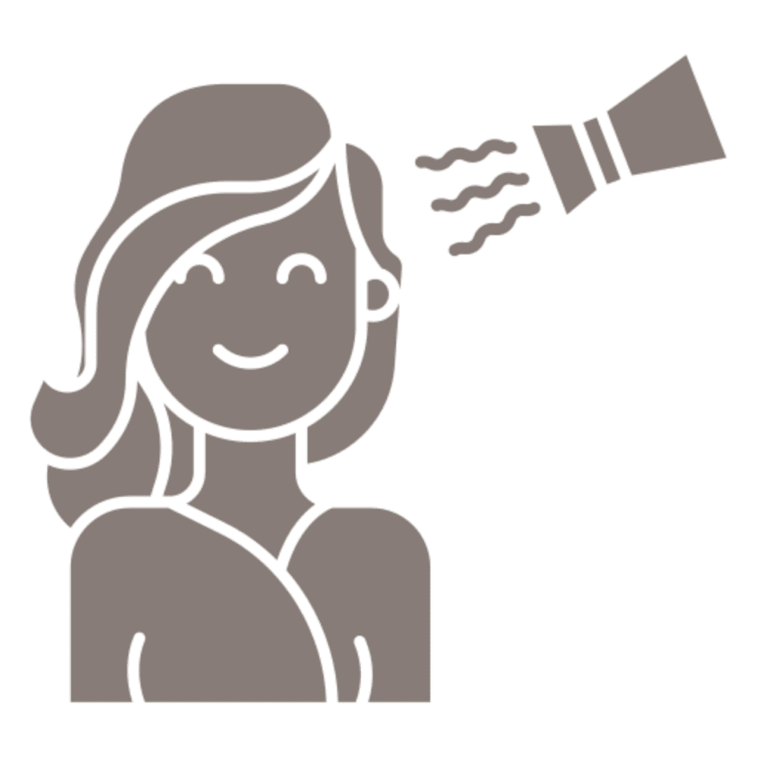 Cartoon woman with hair dryer