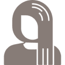Minimalist icon of person in profile