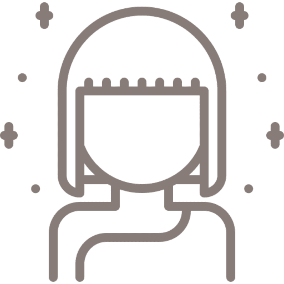 Illustration of a person with sparkles around their head.